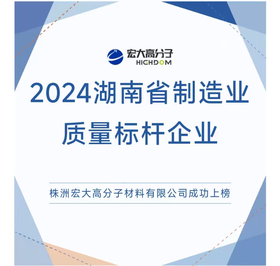 喜報(bào)|2024湖南省制造業(yè)質(zhì)量標(biāo)桿企業(yè)：宏大高分子再獲認(rèn)證！